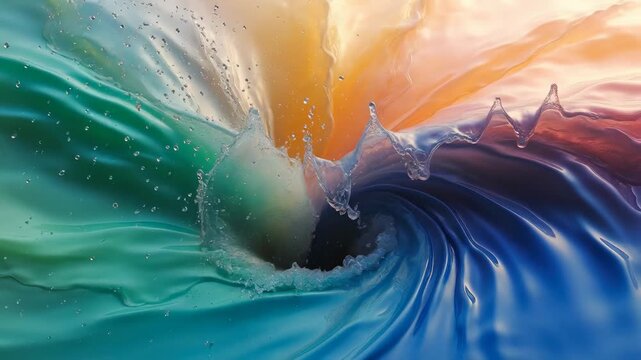 Colorful swirling fluid shapes in abstract style on soft gradient background symbolizing creativity and motion