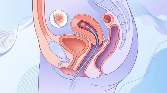 Embryo Transfer into Uterus During IVF Fertility Treatment