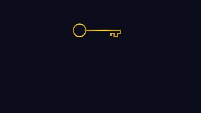 Homes gold key animation for real estate branding and luxury property marketing 4k