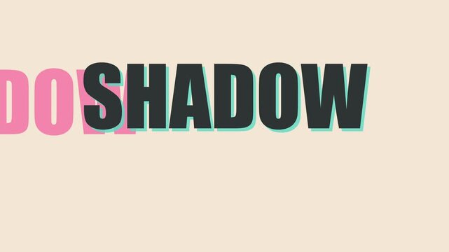 Kinetic typography shadow text animation loop for modern motion and digital projects 4k