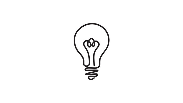 "Continuous line drawing of light bulb"
