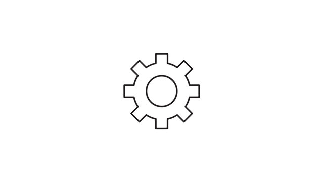 "Gear icon representing settings and process"