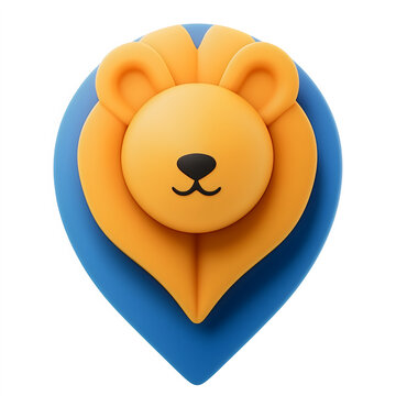 Lion face on pin icon