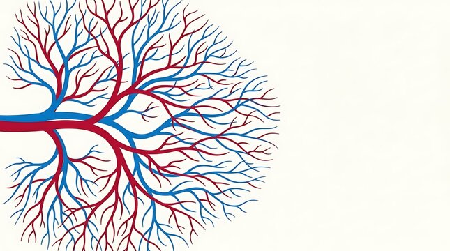 Human Circulatory System Abstract Vascular Tree Illustration