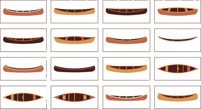 Collection of traditional handmade wooden canoe designs for international day of the worlds indigenous peoples cultural heritage celebration