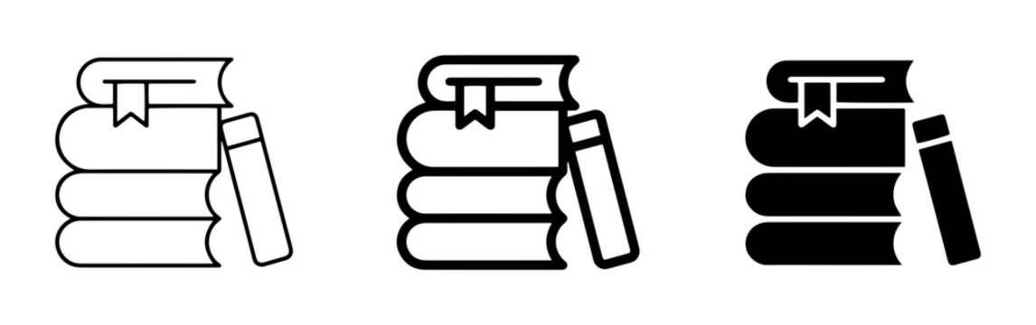 Stack of Books Icons, Knowledge Symbols, Reading Collection, Education Graphics