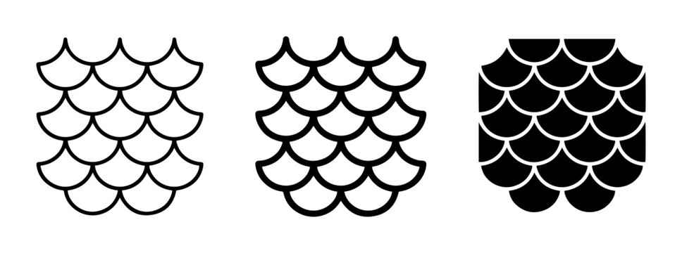 Scales Pattern Vector Icons, Fish Scale Texture, Mermaid Scale Design Elements