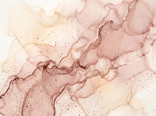 Fototapeta premium Rose Beige Abstract Fluid Ink Marble Luxury Texture Background