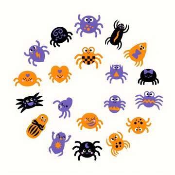 Circle of Cheerful Spiders