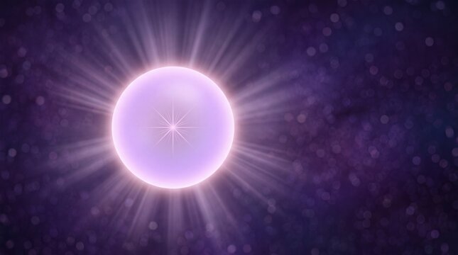Lavender Glow Orb with Radiating Light Rays