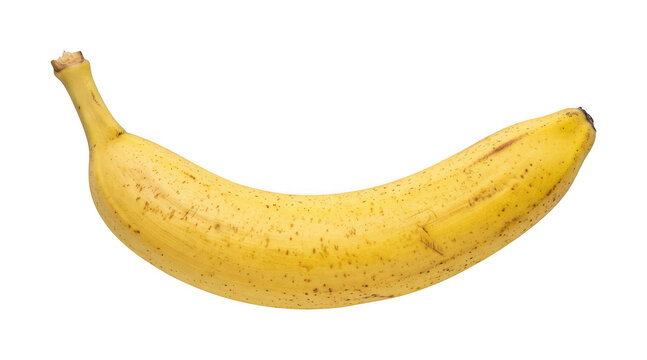 Ripe banana png Organic banana cutout Fresh banana png Speckled banana cutout Curved banana png isolated transparent background image