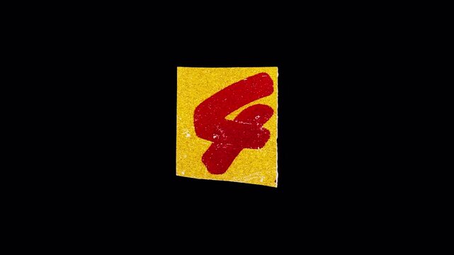 Abstract Grunge Style Animated Countdown Sequence Featuring Numbers.