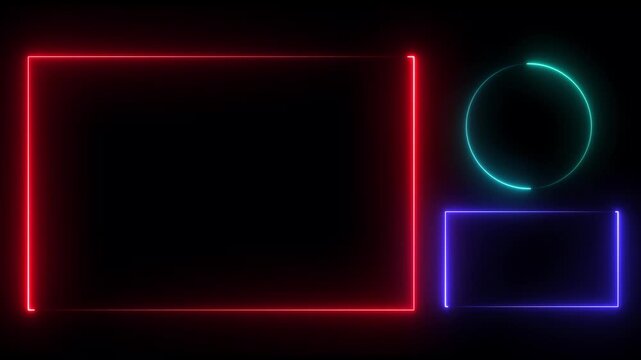 Cyber pro gamer neon live stream overlay frame with glowing rgb border for gaming channels and esports creators animation 4k