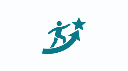 Fototapeta premium Person Reaching Star on Arrow.