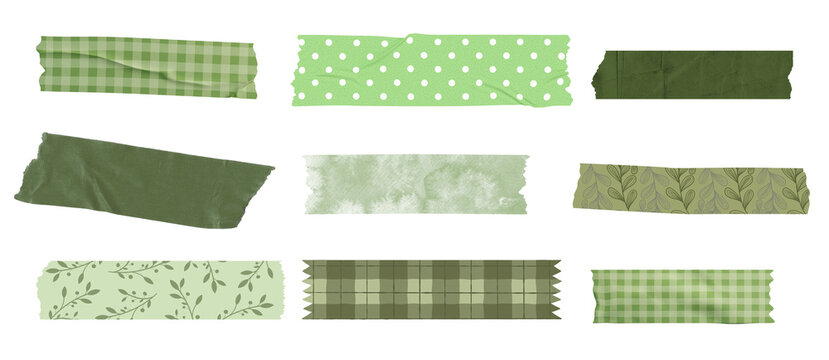  Different green washi tapes