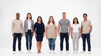 Obraz premium Diverse group of people standing together in a line.