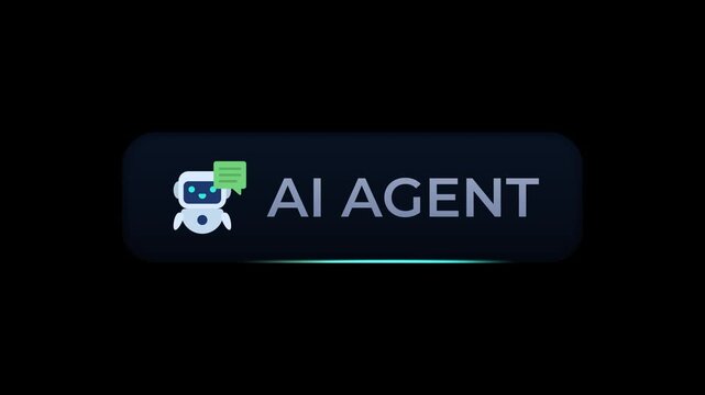 Animated AI Agent Chatbot UI Button with Glowing Border