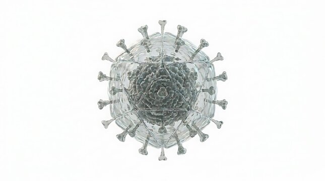 3D Rendered Model of a Virus Particle Isolated on White Background.
