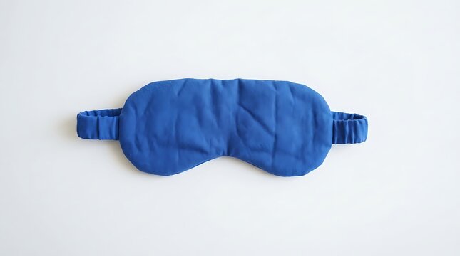A single blue sleep mask isolated on a white background.