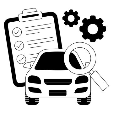 Conceptual solid design illustration of car analysis 

