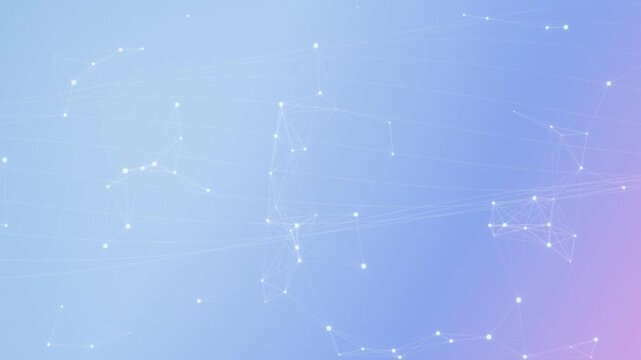Abstract digital plexus background with light blue particle connectivity an style featuring moving white particles and connecting lines over a soft gradient, symbolizing digital and data