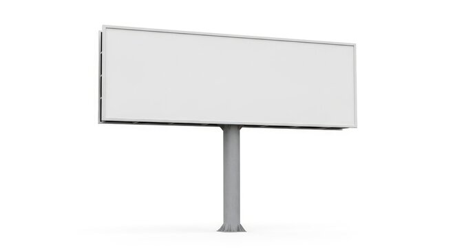 Blank horizontal billboard mockup isolated on white background for outdoor advertising and promotion