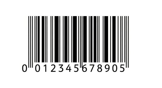 Standard Barcode with Numbers Isolated on White Background
