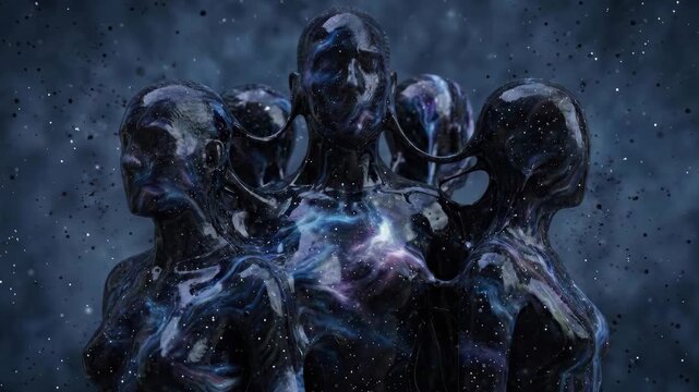 Cosmic Human Figures Connected by Neural Network in Deep Space
