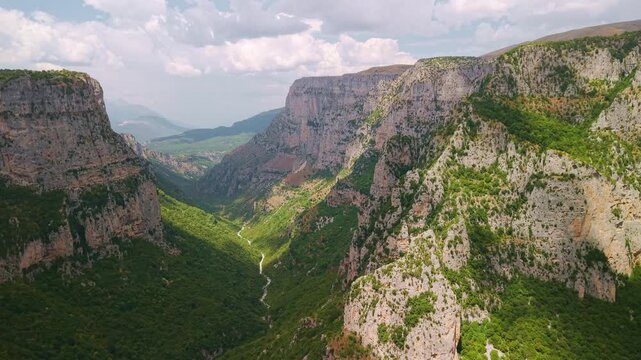Panoramic View of Vikos Gorge Canyon, Zagori, Greece