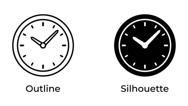 Two Clocks: Outline and Silhouette