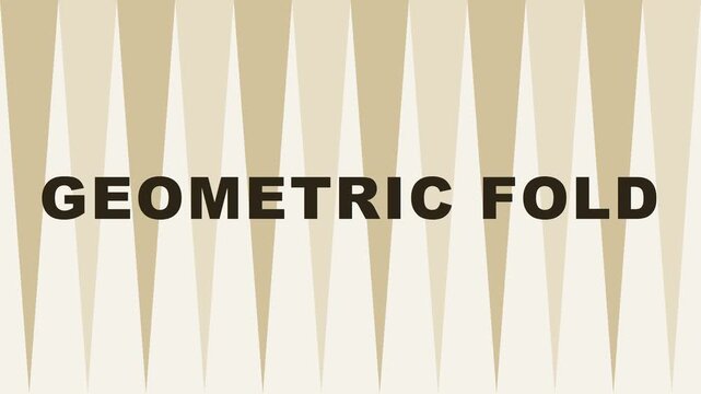 Geometric fold pattern animation, minimalist beige abstract motion 4k background, with repeating sharp, triangular shapes and, modern typography