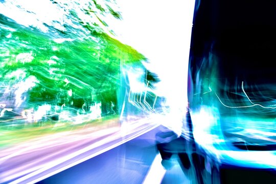 Abstract Motion Blur of Roadside Scene from a Moving Vehicle