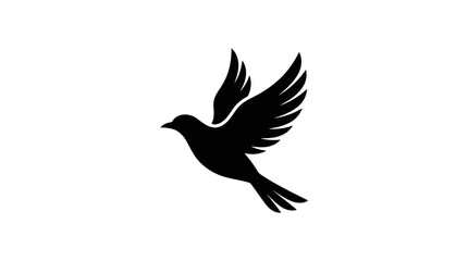 Fototapeta premium Black bird in flight silhouette.