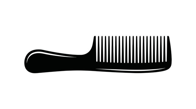 Black plastic wide tooth comb.