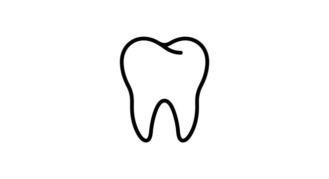 Tooth Icon Dental Health Symbol.