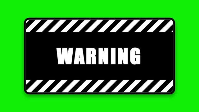 Warning signal alert hazard caution motion graphic an animated box with stripes perfect for indicating or alerts in educational videos software interfaces or safety presentations