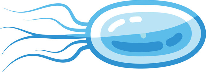 Stylized blue jellyfish with flowing tentacles, perfect for ocean-themed designs, marine education graphics, children’s decor, and underwater fantasy projects © Aikin
