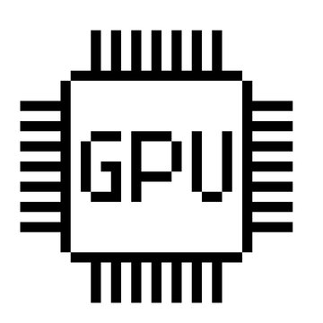 GPU Chip Processor Semiconductor Icon Pixel Art Monochrome Icon