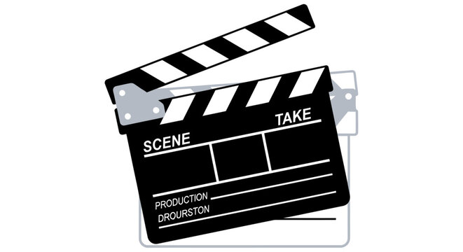 Black And White Clapper Board With Text Vector Illustration clapperboard