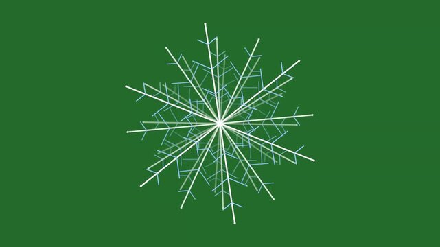 Green and White Snow on Green Screen Background Horizontal 16-9