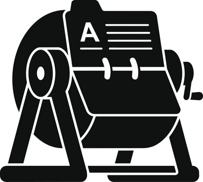 Rotary Card File System with Alphabetical Tab Symbolizing Data Organization, Office Management, Information Retrieval, Administrative Workflow