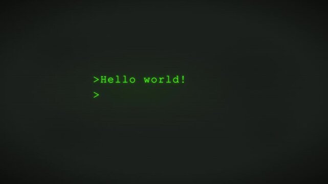 Digital terminal command prompt typing animation a classic digital text cursor blinking on a dark computer screen background for developer projects cursor blink code coding software