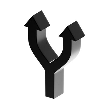 3d icon split arrow