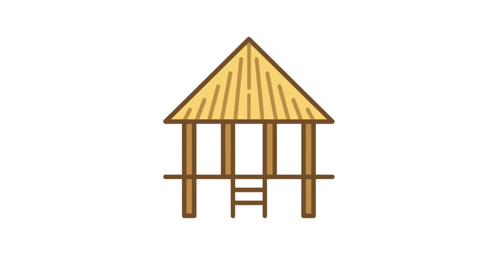 Traditional Nipa Hut Vector Icon