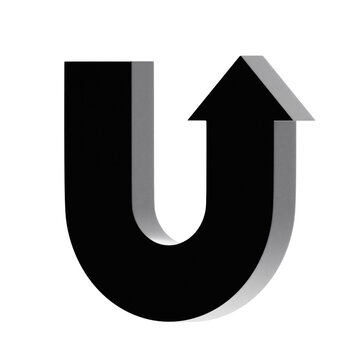 3d icon arrow u turn