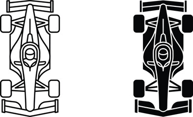 Obraz premium Top view of two formula one race cars