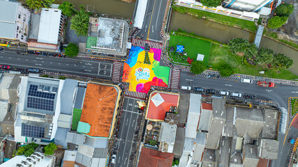 Phuket, Thailand – 27 June 2026: Overhead drone photograph of Phuket Pride Festival 2026, showcasing rainbow themed celebrations, cultural festivities, and the vibrant energy of one of Thailand © Narong Niemhom
