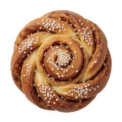 Fototapeta premium Cinnamon Roll with White Sugar Transparent Background