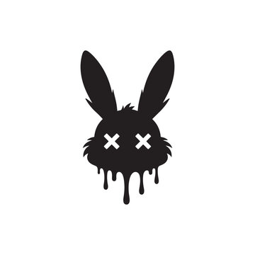Melting Rabbit Head Silhouette