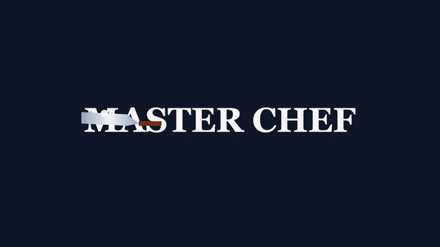 Master chef culinary animation with sharp kitchen knife 4k cooking
